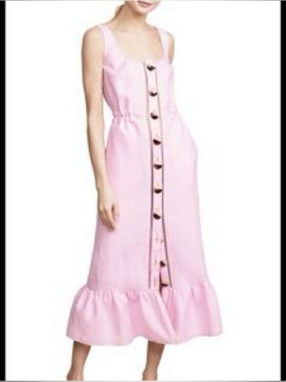 NICHOLAS Pink Sleeveless Button-Front Midi Dress